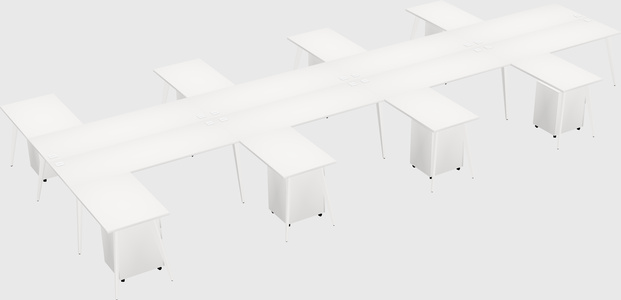 Shared l-shaped office desk system