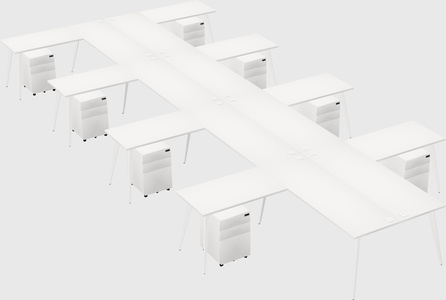 Shared l-shaped office desk system