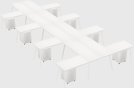 Shared l-shaped office desk system