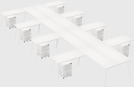 Shared l-shaped office desk system