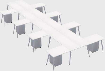 Shared l-shaped office desk system
