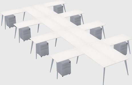 Shared l-shaped office desk system