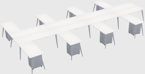 Shared l-shaped office desk system