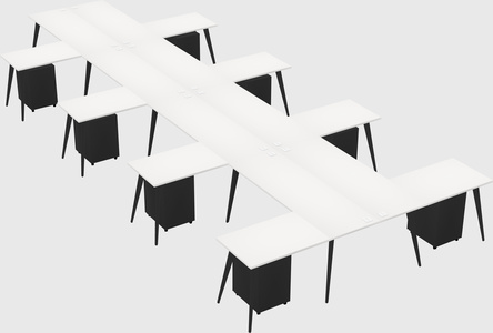 Shared l-shaped office desk system