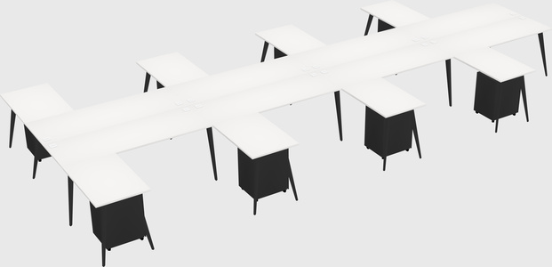 Shared l-shaped office desk system
