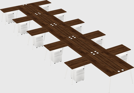 Shared l-shaped office desk system