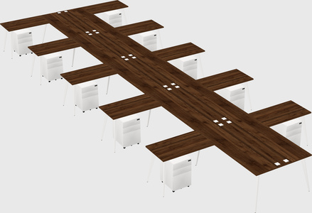 Shared l-shaped office desk system