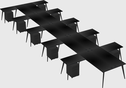 Shared l-shaped office desk system