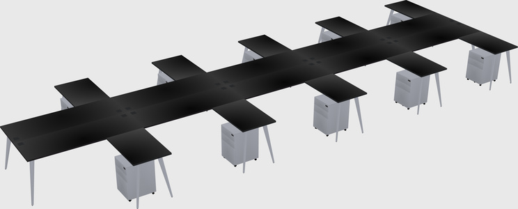 Shared L-shaped Office Desk System