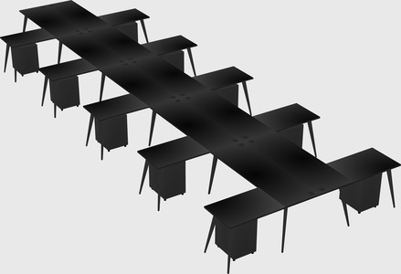 Shared l-shaped office desk system