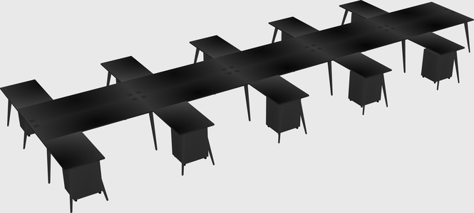 Shared l-shaped office desk system