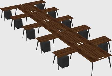 Shared l-shaped office desk system