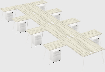 Shared l-shaped office desk system