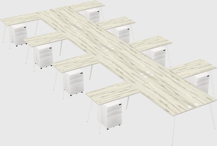 Shared l-shaped office desk system