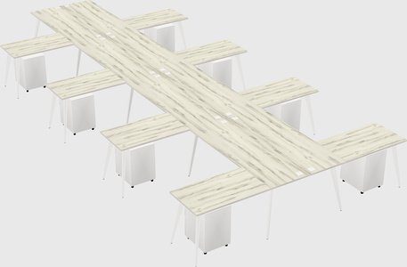 Shared l-shaped office desk system