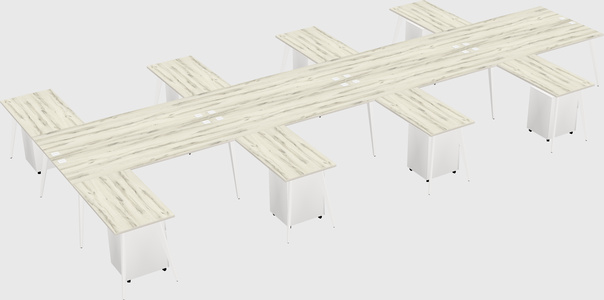 Shared l-shaped office desk system