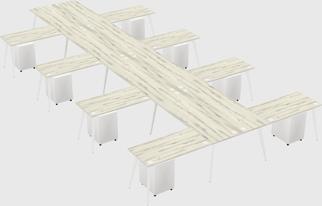 Shared l-shaped office desk system