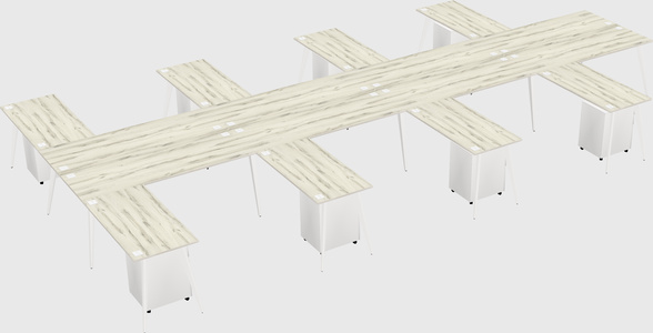 Shared l-shaped office desk system