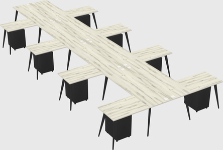 Shared l-shaped office desk system