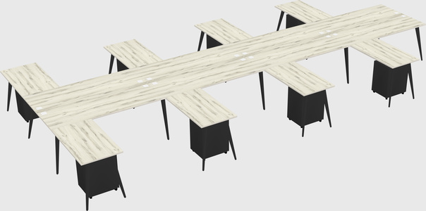 Shared l-shaped office desk system