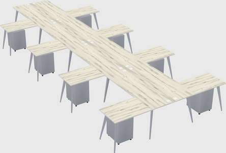 Shared l-shaped office desk system