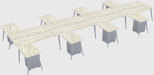 Shared l-shaped office desk system