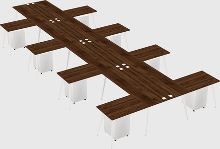 Shared l-shaped office desk system