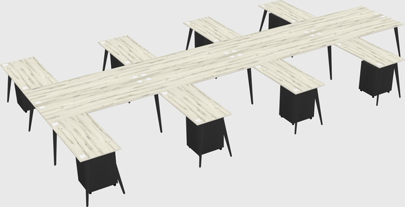 Shared l-shaped office desk system