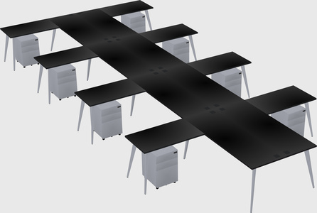Shared l-shaped office desk system