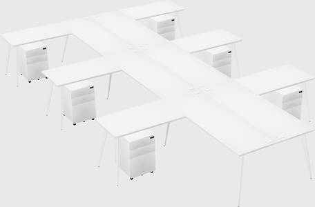 Shared l-shaped office desk system