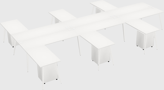 Shared l-shaped office desk system