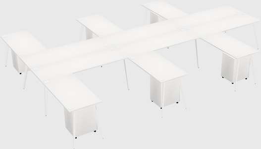 Shared l-shaped office desk system