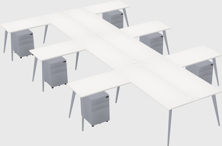 Shared l-shaped office desk system