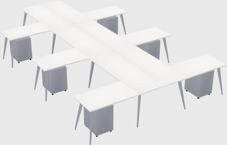 Shared l-shaped office desk system