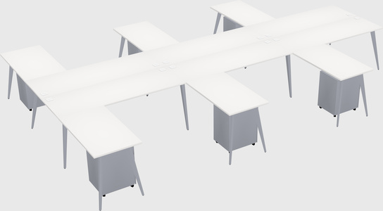Shared l-shaped office desk system