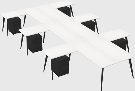 Shared l-shaped office desk system