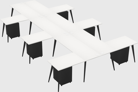 Shared l-shaped office desk system