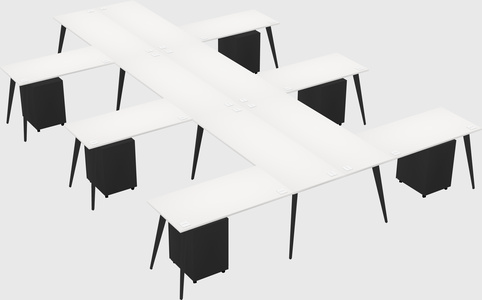 Shared l-shaped office desk system