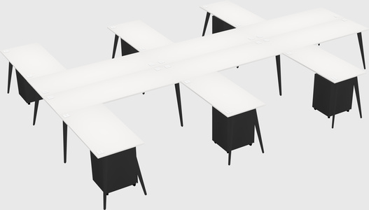Shared l-shaped office desk system