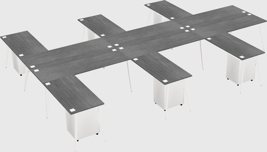 Shared l-shaped office desk system