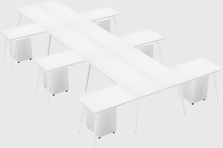 Shared l-shaped office desk system