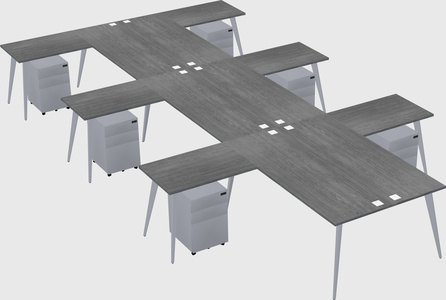 Shared l-shaped office desk system