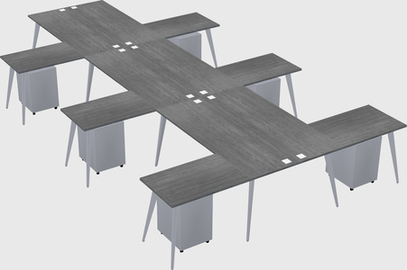 Shared l-shaped office desk system