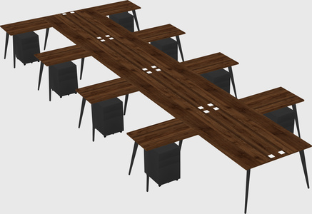 Shared l-shaped office desk system