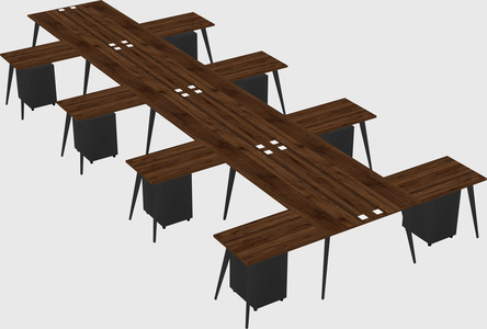 Shared l-shaped office desk system