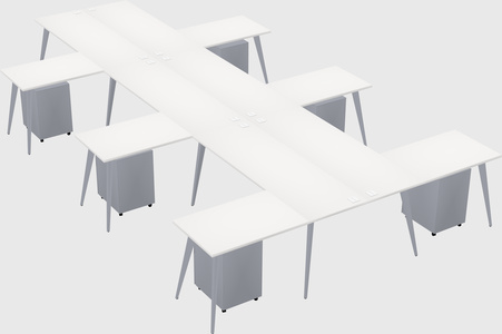 Shared l-shaped office desk system