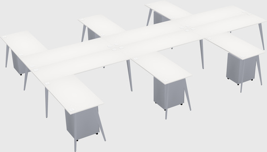 Shared l-shaped office desk system