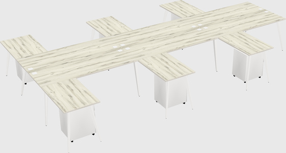 Shared l-shaped office desk system