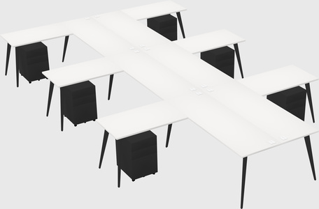 Shared l-shaped office desk system