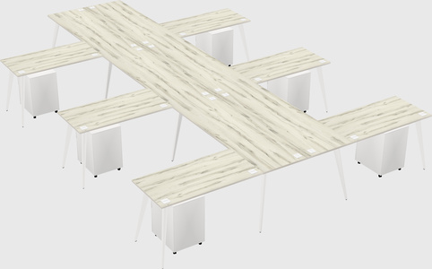Shared l-shaped office desk system